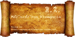 Mészáros Klemencia névjegykártya